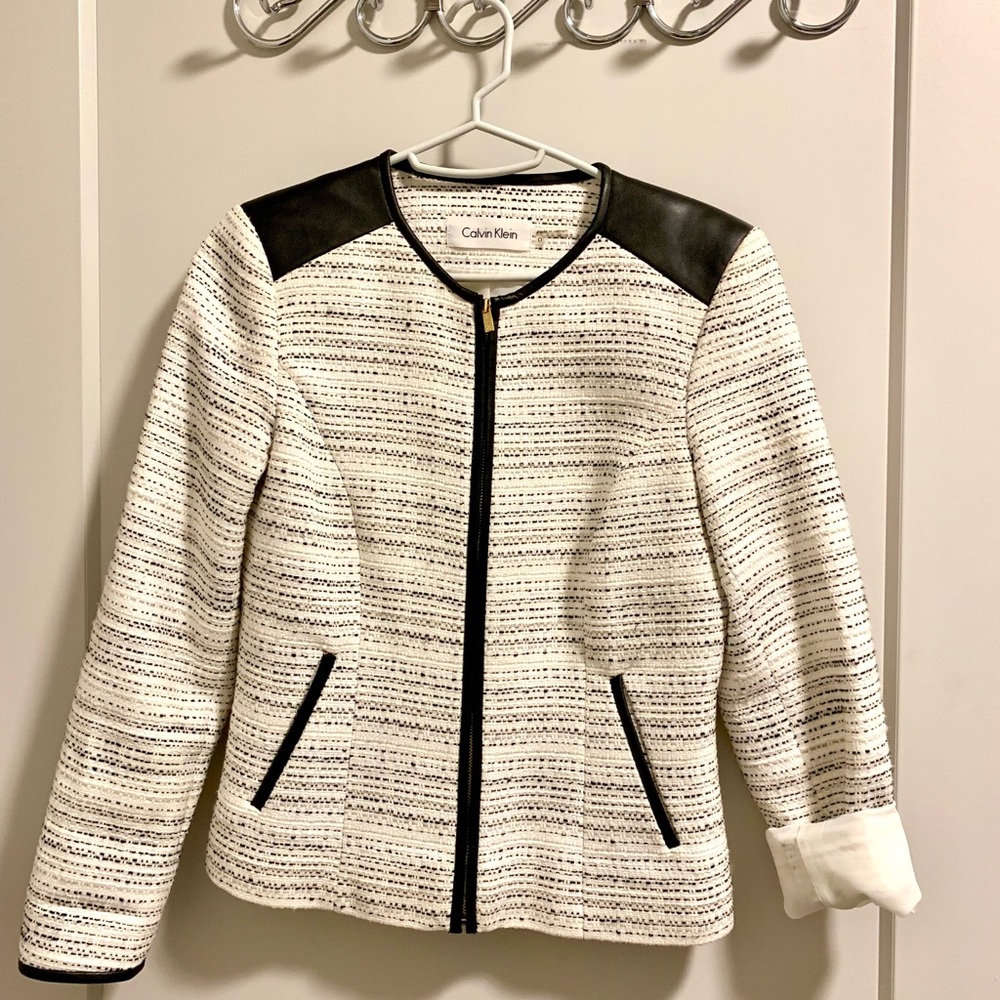 Calvin Klein jacket with faux leather accents